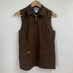 Pendleton Women's Vintage Linen‎ Full Zip Made in Hong Kong Vest Size 4